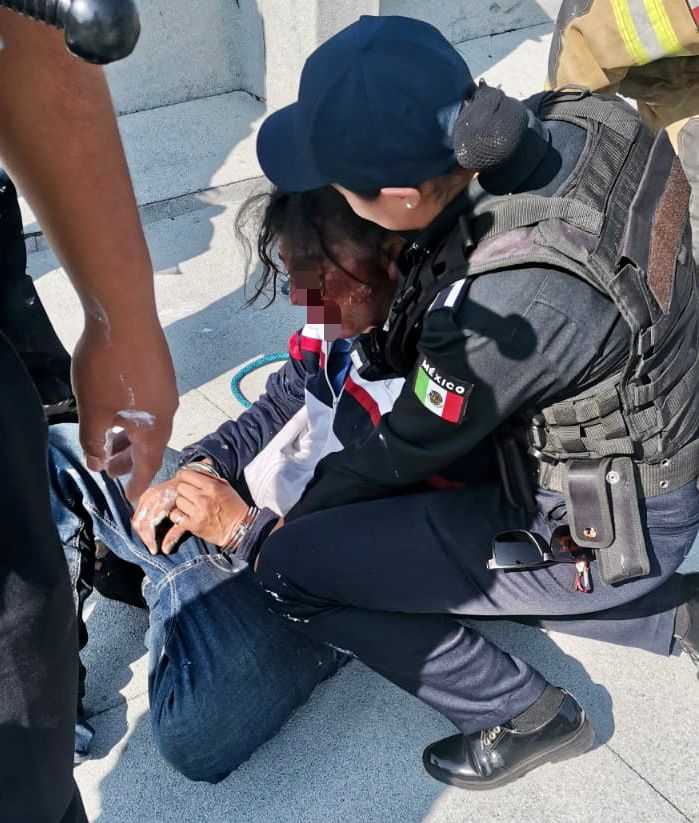 Impide Policía de Tlaxcala Capital que migrante hondureño explotara tanque de gas